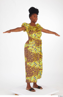 Dina Moses dressed standing t poses whole body yellow long…